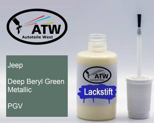 Jeep, Deep Beryl Green Metallic, PGV: 20ml Lackstift, von ATW Autoteile West.